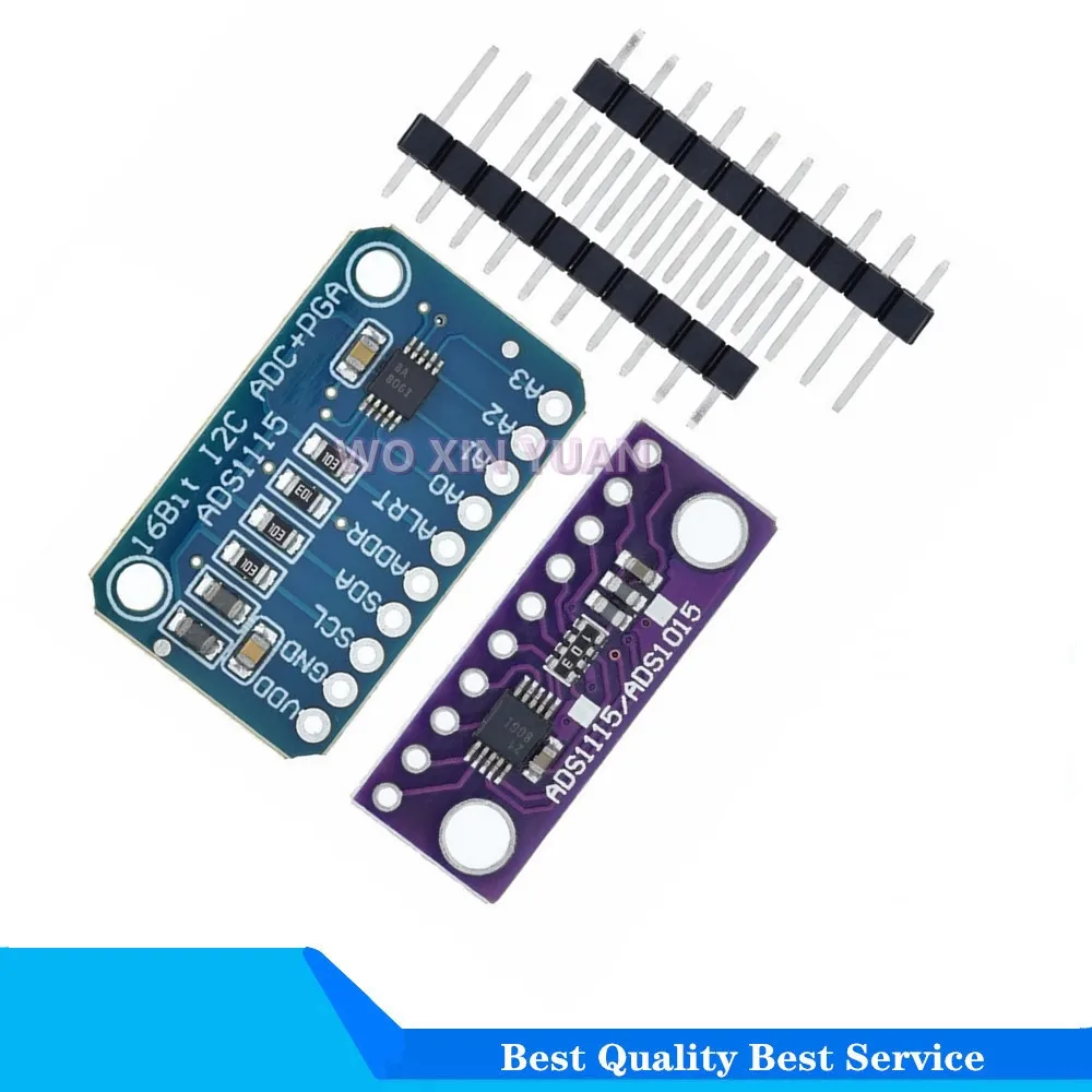 1PCS I2C ADS1115 16 Bit ADC 4 channel Module with Programmable Gain Amplifier RPi Blue / Purple Board