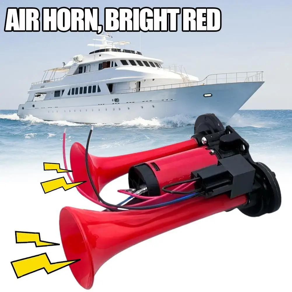 

Super Loud Waterproof Electric Horn 12V 24V Dual Trumpet Horn for Car, Truck, Boat and Scooter Pump Horn Accessories