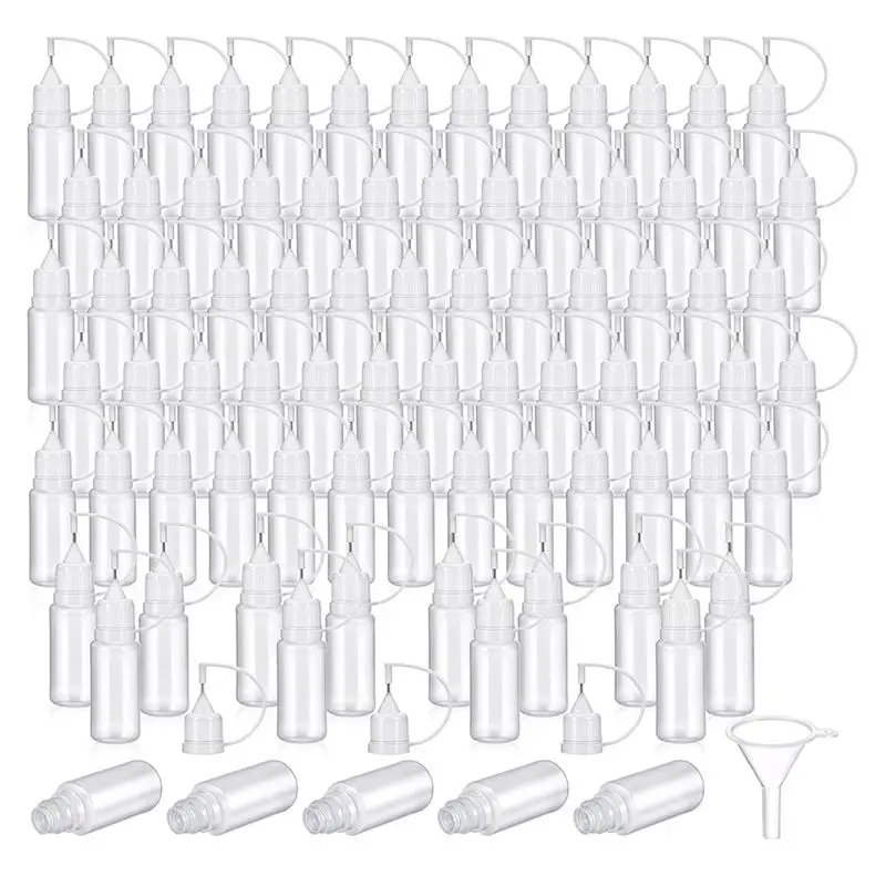 0.34Oz Applicator Bottle Mini Needle Tip Glue Bottle Applicator Precision Translucent Glue For Acrylic Painting-B51B