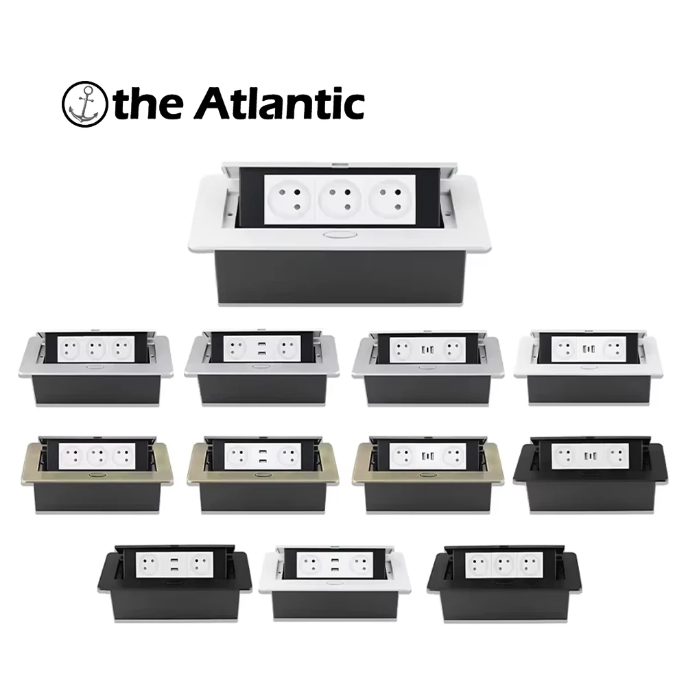 

Suitable For Family Meeting Rooms Multifunctional Sockets Dual USB Type-c Slow Rise Desktop Pop-up Sockets Hidden Sockets 250V