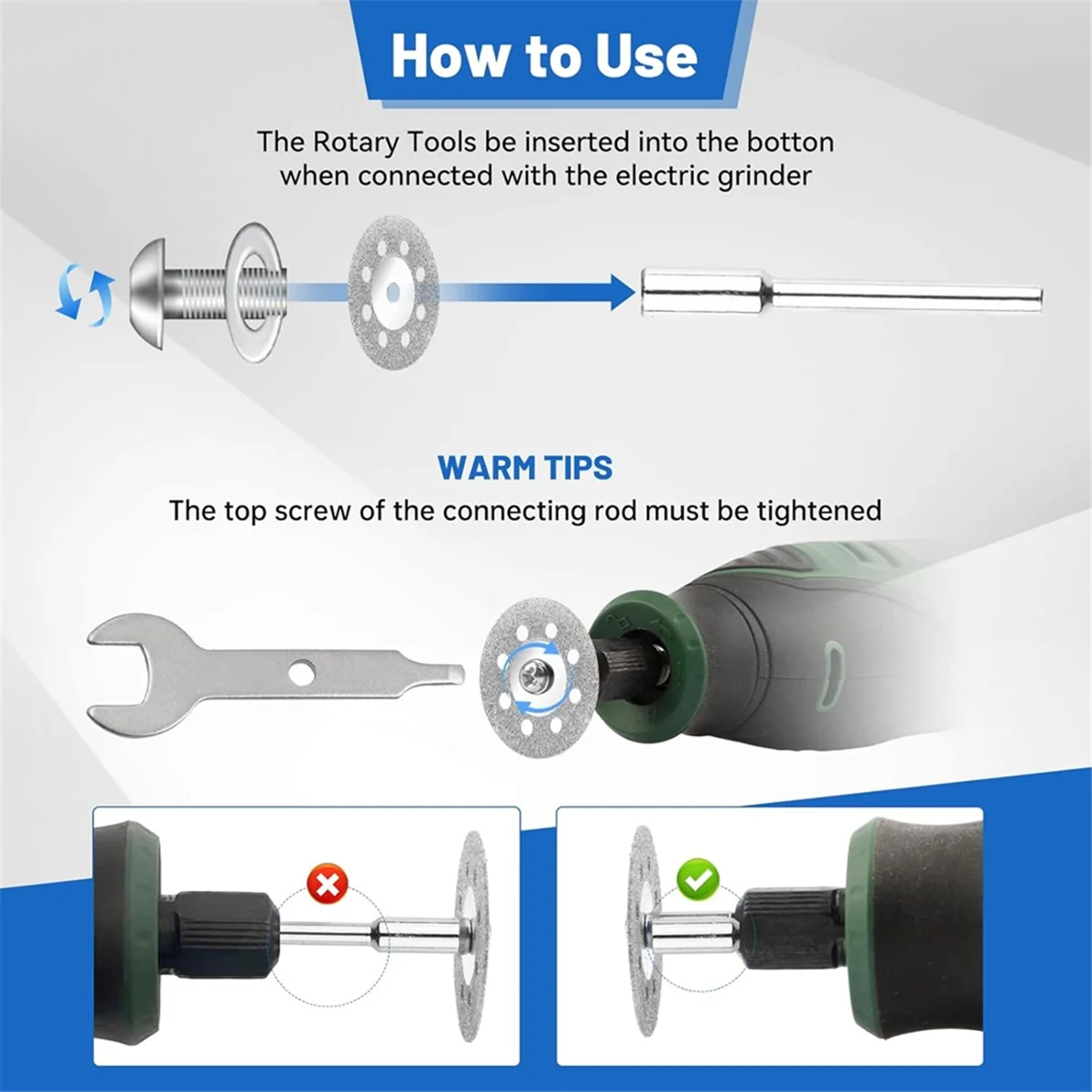 ABNJ Diamond Cutting Wheels (25 mm) 20 with 402 Mandrels (3 mm) 4 Rotary Tool Mandrels