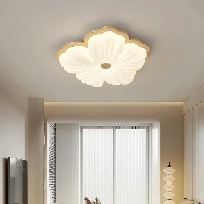 Flower Led Ceiling Light Cream Pendant Ceiling Lamp Bedroom Dining Table Children's Room Study 3 Colors Hanging Indoor Lighting