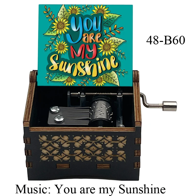 You Are My Sunshine Music Box Black Wooden New Design Friend Husband Wife Girlfriend Daughter Birthday Christmas Cute Gifts