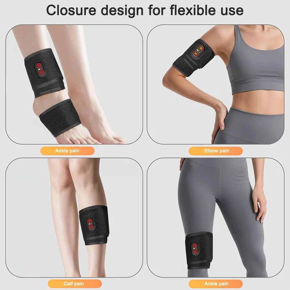 Wireless Wrist Heating Pad with 3000 mAh Battery Portable Massager Offering Adjustable Heat and Massage for Wrist Injury Relief