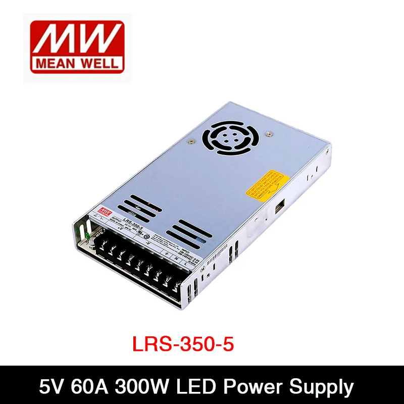 

Meanwell LRS-350-5 /12 /24 Output Switching LED Display Power Supply 350W 110V/220V AC to 5V 60A /12V 29A / 24V 14.6A