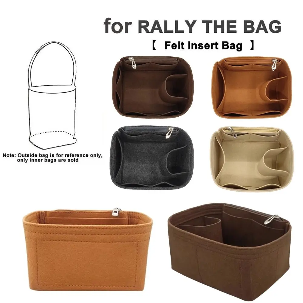 Durable Felt Bucket Bag Insert Bag Multi-Pocket Mini Bag Organizer Handbag Linner Bag for Rally Movement Bag/Picotin18/22