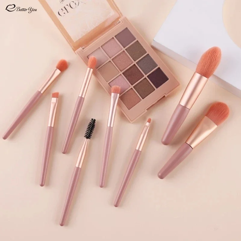 8Pcs Professional Makeup Brushes Set Cosmetic Powder Eye Shadow Foundation Blush Blending Concealer Beauty Make Up Tool Brushes