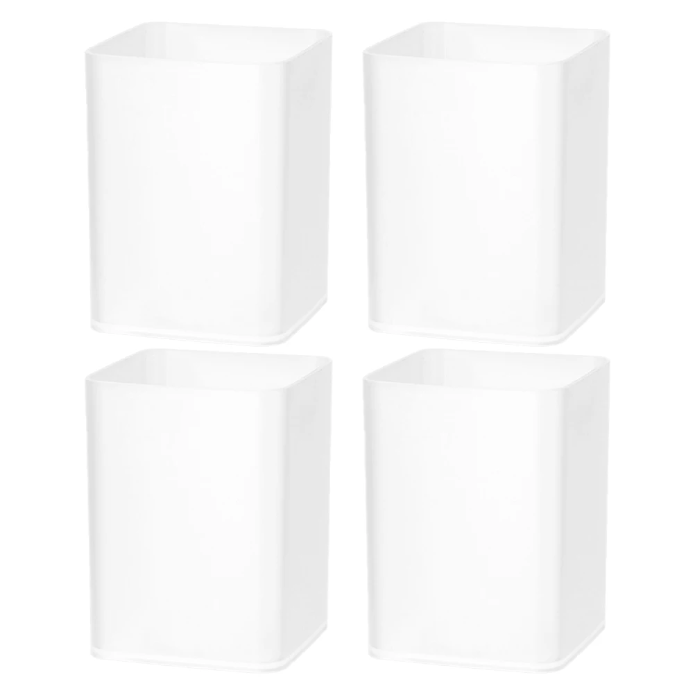 

4pcs Plastic Pen Holders Desk Organizers Simple Design School Office Use Pen Containers Pencil Case Storage Box Markers