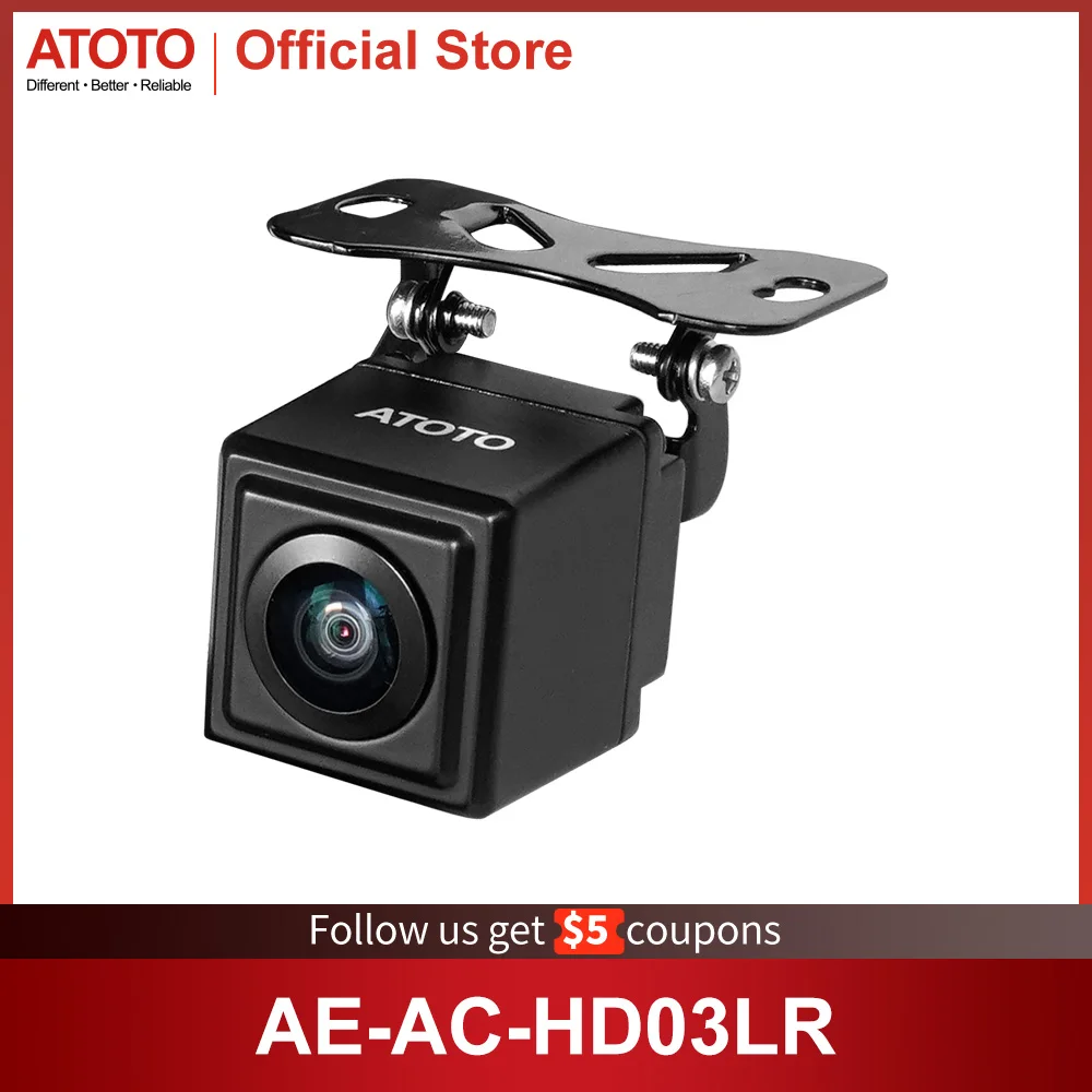 ATOTO Car Camera HD 720P 180° Wide-Angle Night Vision Waterproof Rearview Backup Parking Camera with LRV Live Rear View Function