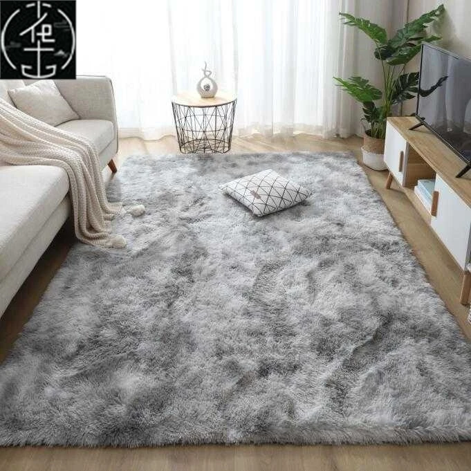 

Nordic Sle Living Room Tea Table Carpet Bede Mat Blanket Silk Filled Pure Color Home Decorative Floor Cover