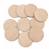 10pcs Natural Beech Natural Wood Round Disc Wood Craft Multi Size Blank Wood Pieces DIY Unfinished Wood Round Slice Handwork