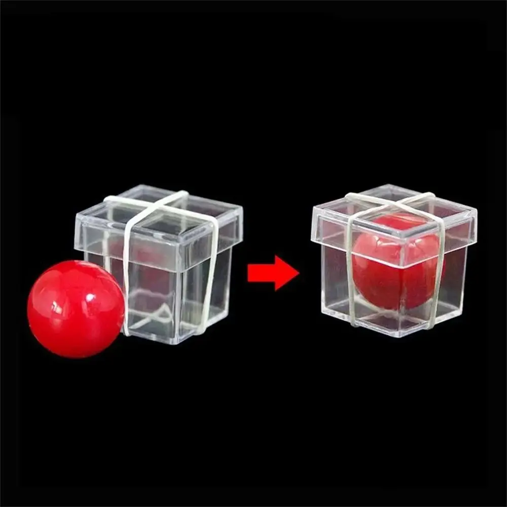 Bola transparente mágica de ilusión a través de la caja, juego de mago, accesorios para trucos, bola, caja de penetración, accesorios de magia para actuaciones, trucos de magia