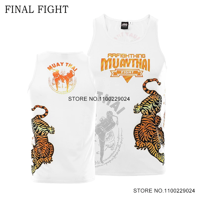 Muay Thai Vest Tiger Tattoo Boxing T Shirt MMA Martial Arts Singlet Thai Kickboxing Fighter Gift Boxer Fight Training Tank Top