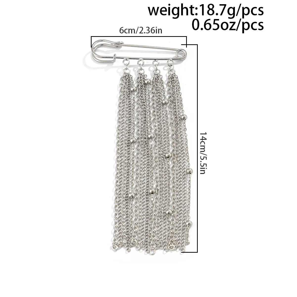 Accessory Personalized Suit Anti-Flash Bead Necklace Pin Hanging Ornament Ins Waterproof Crystal Tassel Chain Brooch image 3