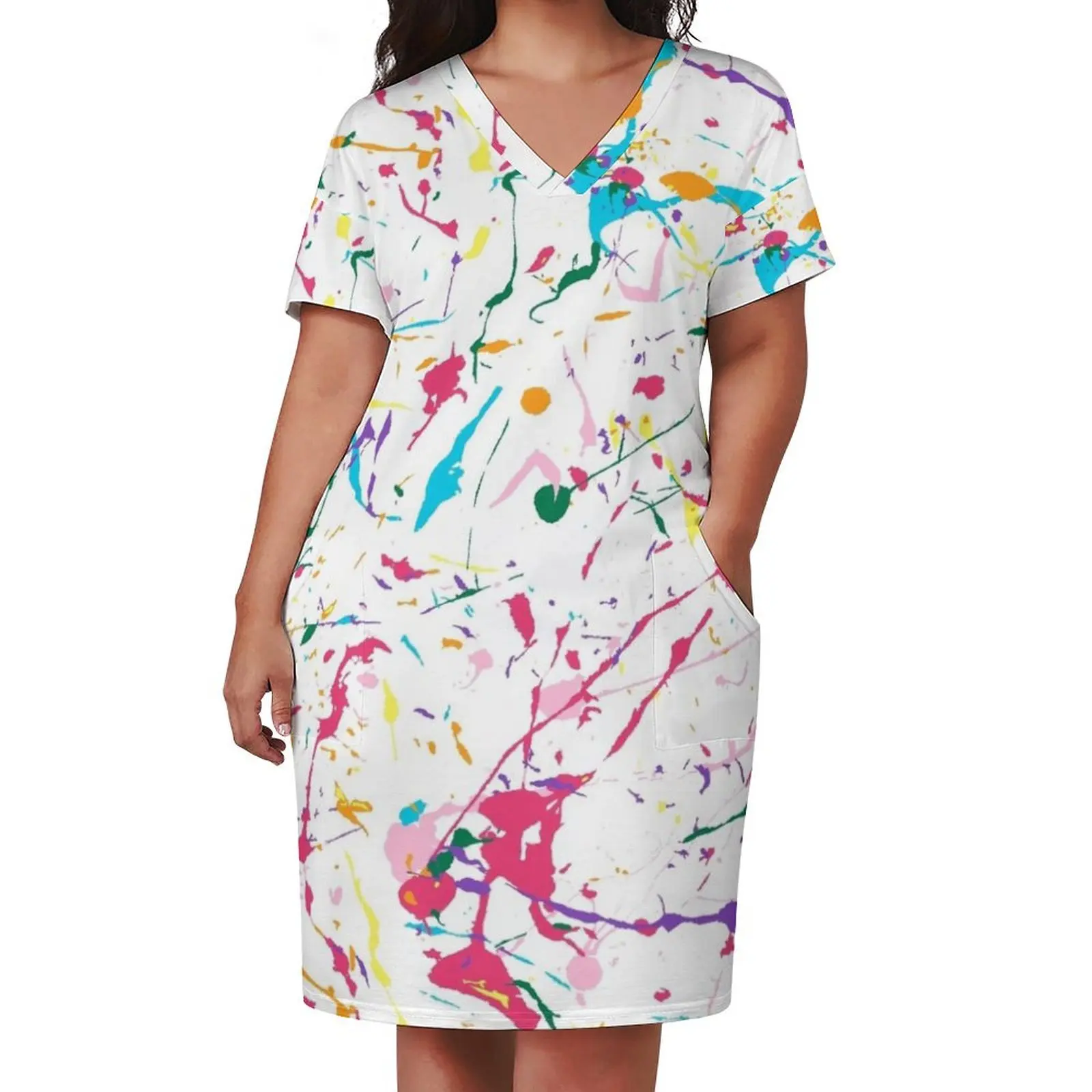 Paint Splatter Loose Pocket Dress beach outfits for women dresses for special events