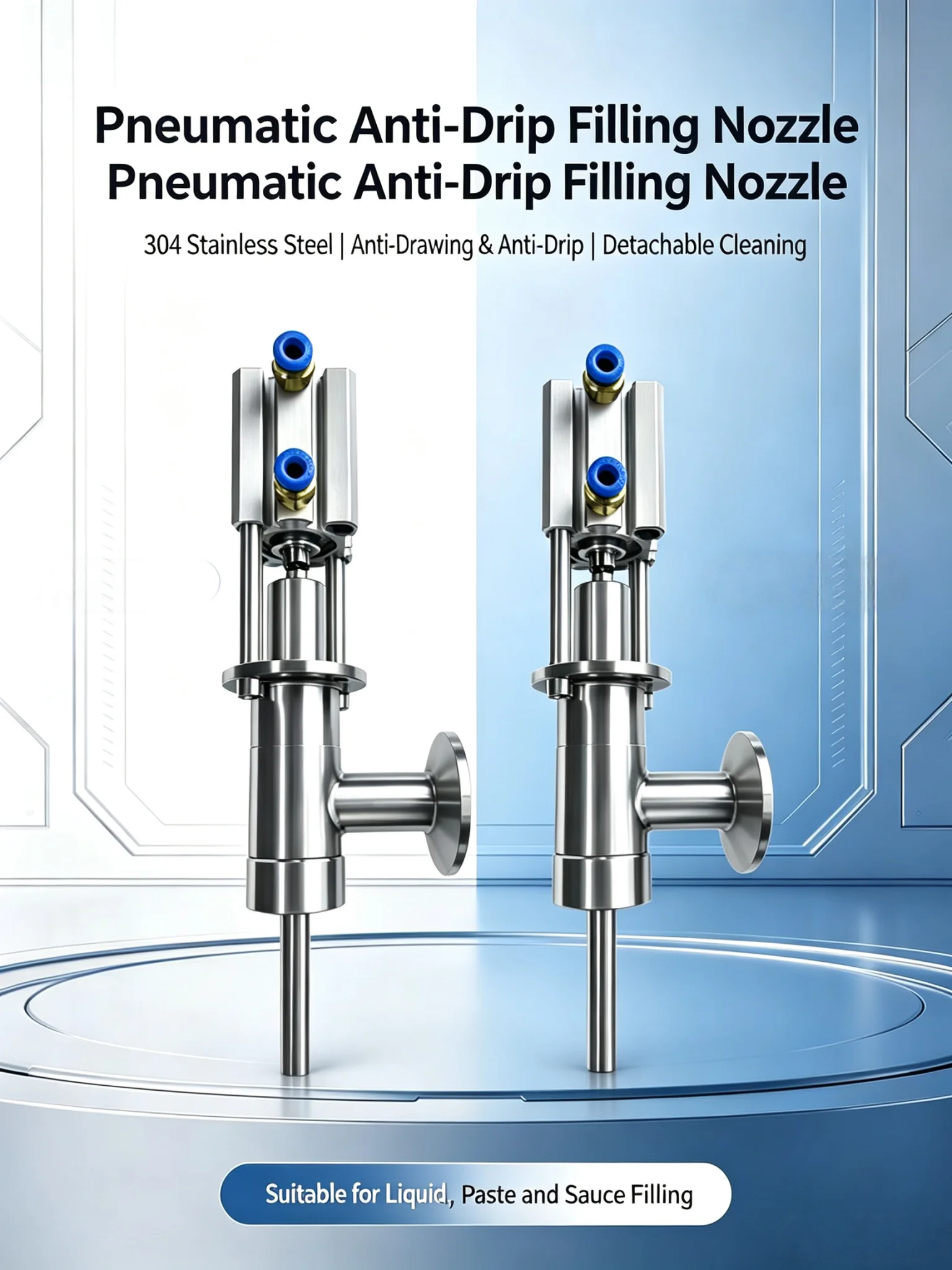 304 Stainless Steel Liquid filling Machine Accessories: Anti-Drip filling Head and Anti-Drip Discharge Valve Fupin1pcs