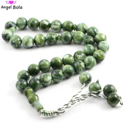 Muslim 14mm Round 33 Rosary Yoga Men's Cuffs Charm Bracelet Middle East Prayer Ramadan Meditation Bracelet for Women Jewelry