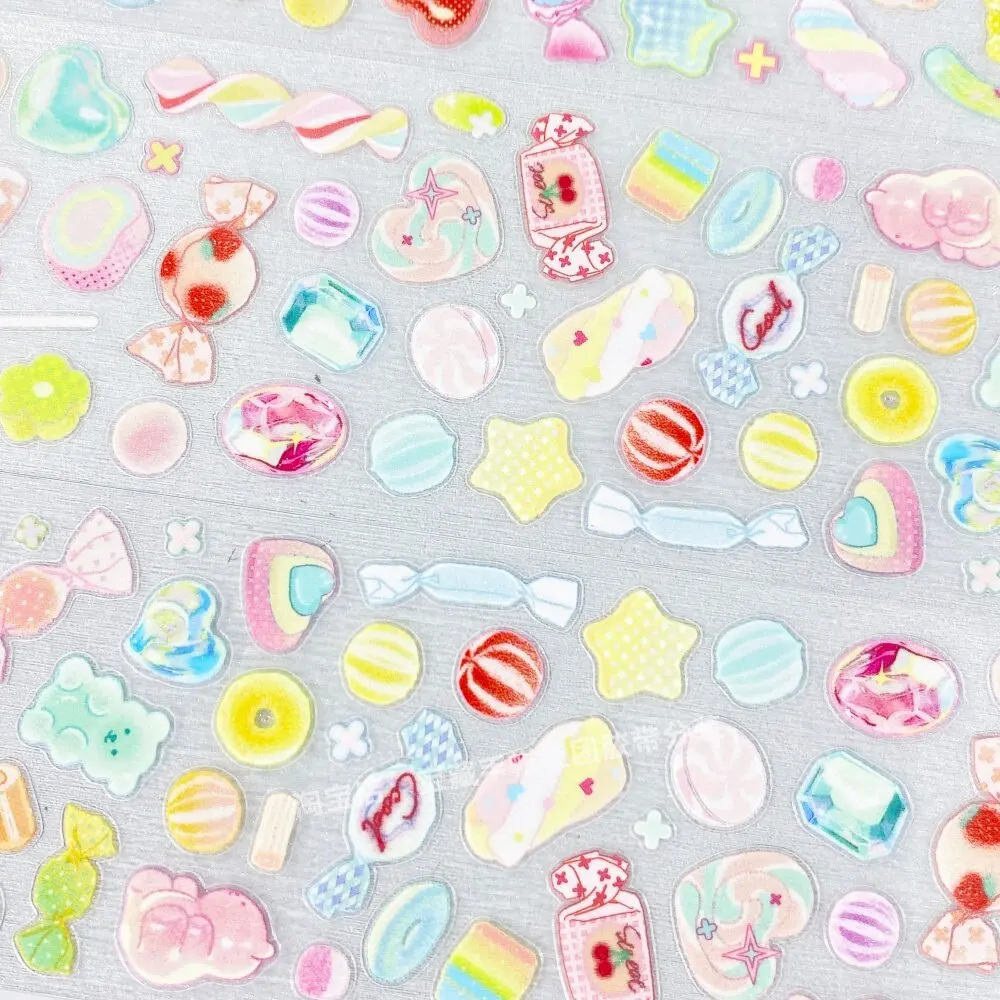 Gem Candy Fairy Tale PET Stickers for Journaling Scrapbooking DIY Craft Decoration Sweet Colorful Themed Tape Samples