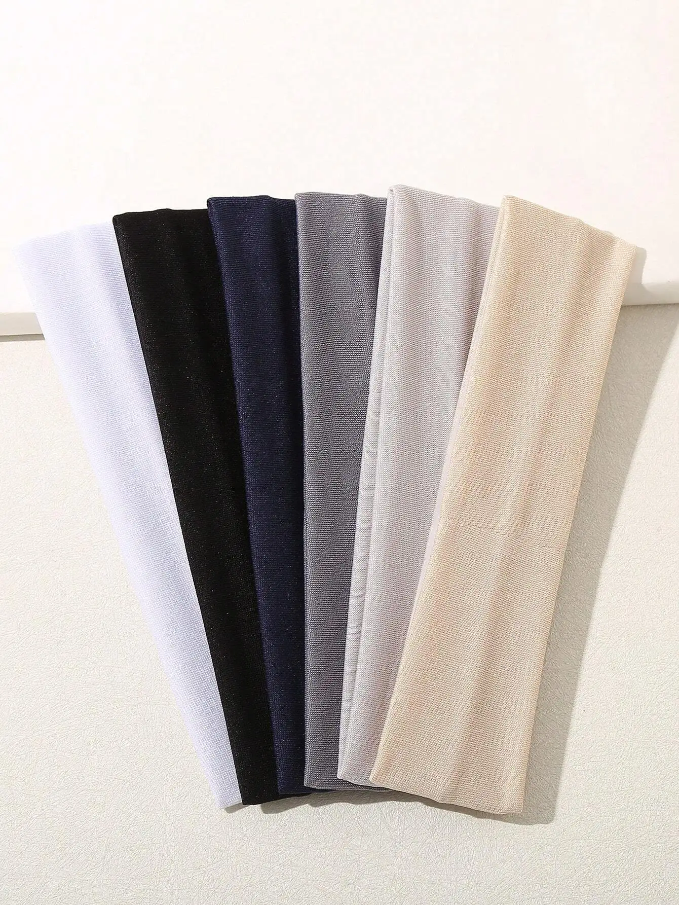 

6 шт. однотонных широких повязок на голову, аксессуары для волос, тюрбаны, повязки от пота