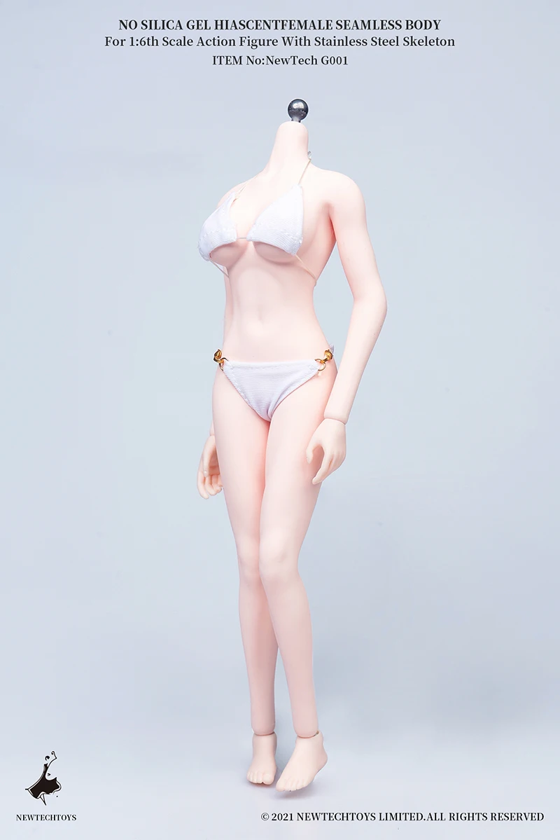 NewTech G001 1/6 Girl Big Breast Pink Skin Body 12'' Female Soldier Silicone Seamless Action Figure Doll In Stock