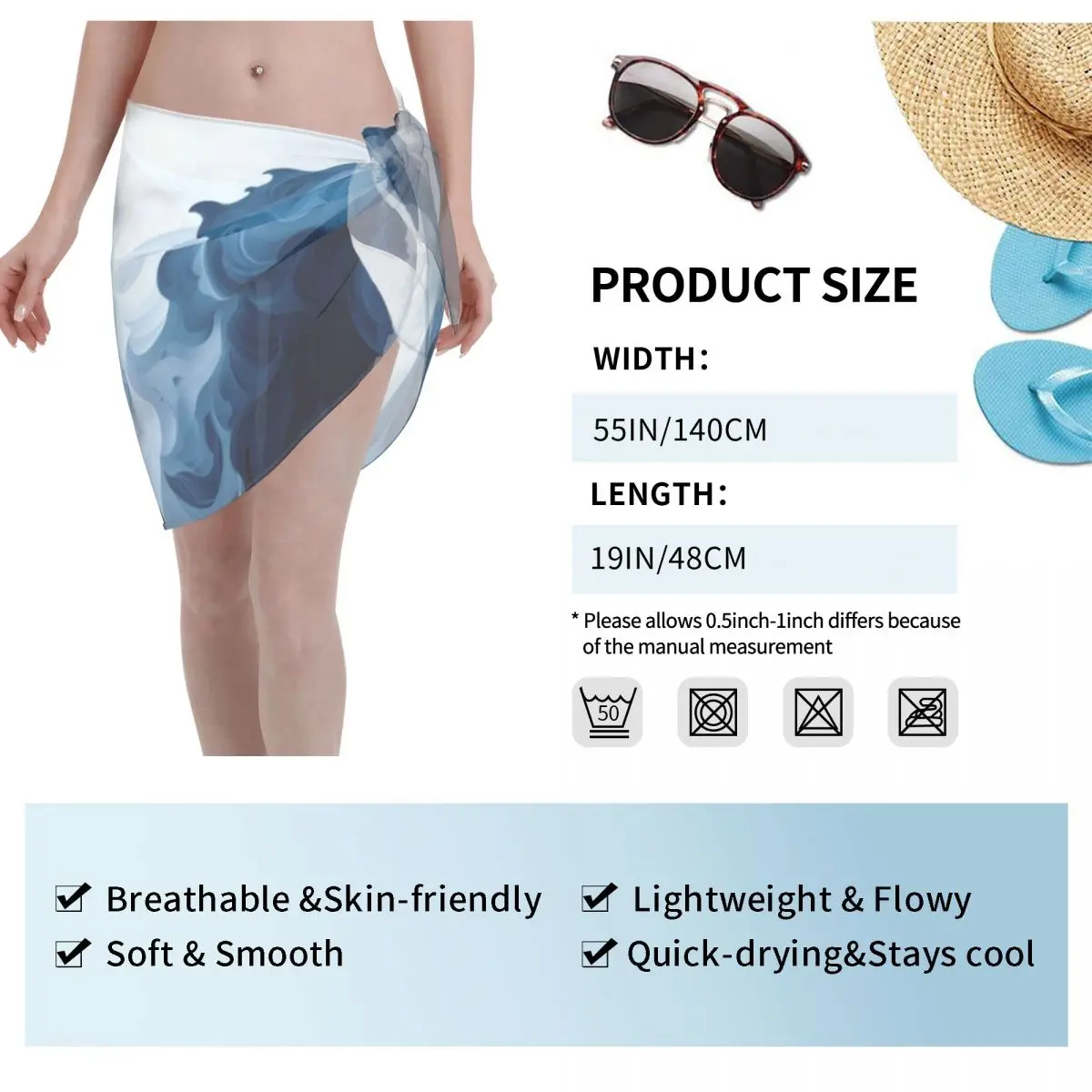 Il vestito da spiaggia casual personalizzato Cool Tie Dye decora l'involucro da spiaggia per sarong corti da donna per costumi da bagno