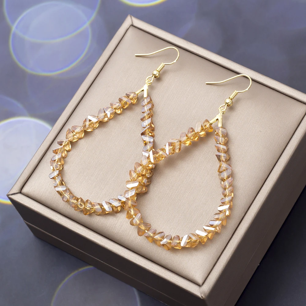 Neue handgefertigte Perlen-Ohrringe in Tropfenform für Damen, Vintage-Luxus, Imitationskristall, elegant, Trend 2026, für Urlaub und Alltag, Schmuck – Detail 14