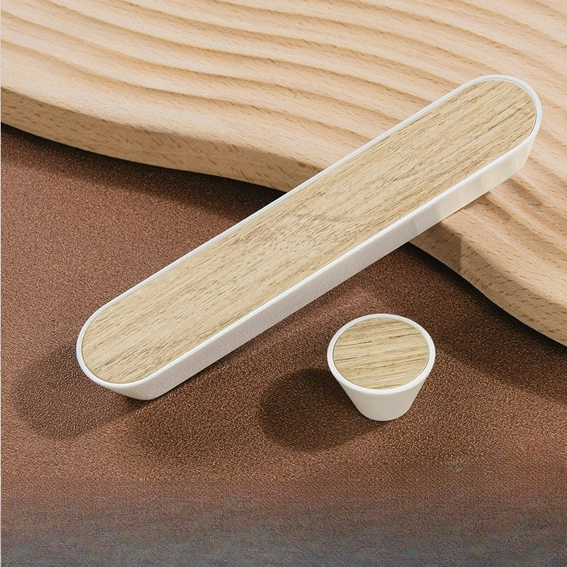 

Nordic Style Minimalist High-end Light Luxury Wooden Handle Cabinet, Wardrobe Drawer, Aluminum Alloy Handle