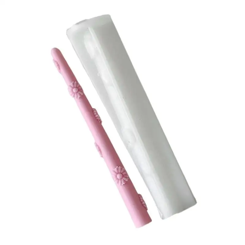 J78F Reusable Long Bar Scented Mold Handcrafted Scented Silicone Mould Long Strips Mold with Pattern