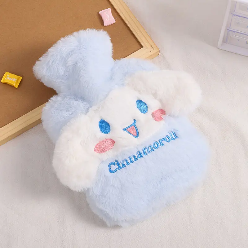 Sac à eau chaude en peluche Sanurgente pour enfant, bouteille chauffante réutilisable, jouet Kawaii, Kuromi, Hello Kitty, Cinnamoroll, Melody, cadeau d'anniversaire