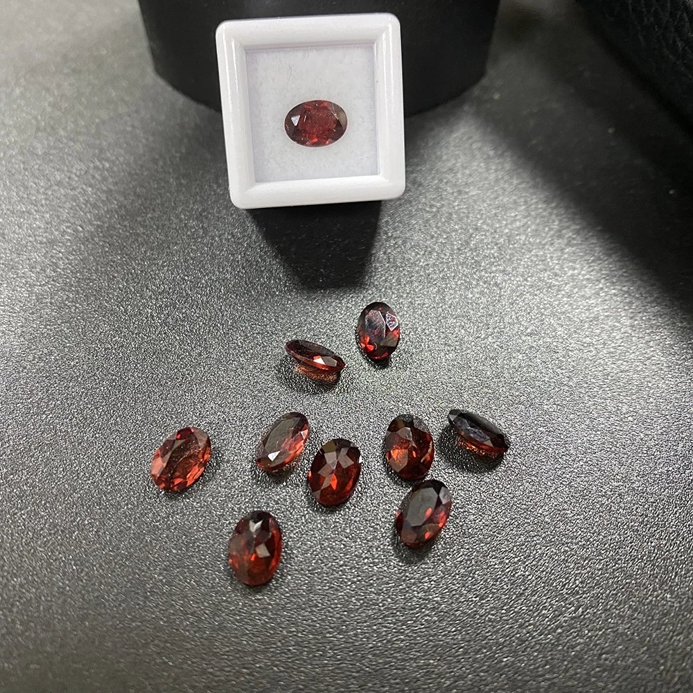 100% Natural Stone Oval Cut 7X5mm 0.85Ct Loose Gemstone Garnet For Ring Earring Jewelry Making Accessories