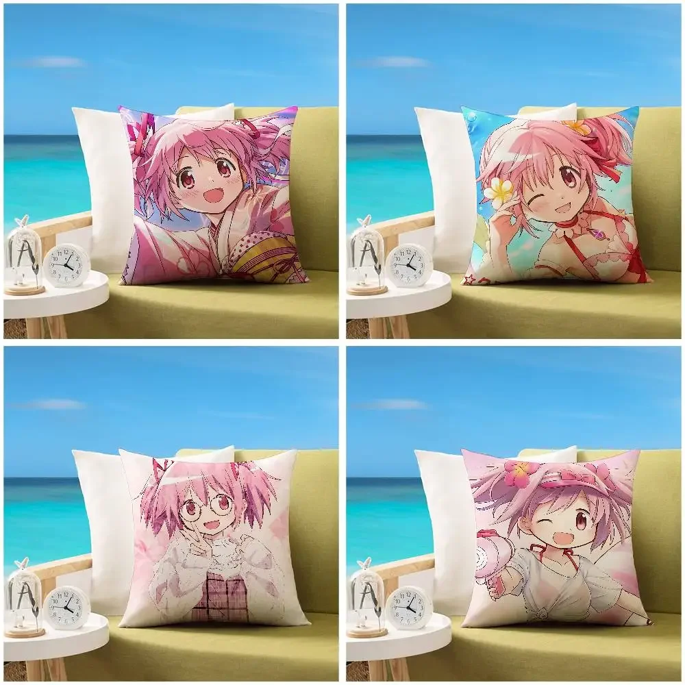 Puella Magi Madoka Magica Pillow Case Sofa And Living Room Decorative Cushion Covers Dust-proof And Mite-proof Invisible Zipper