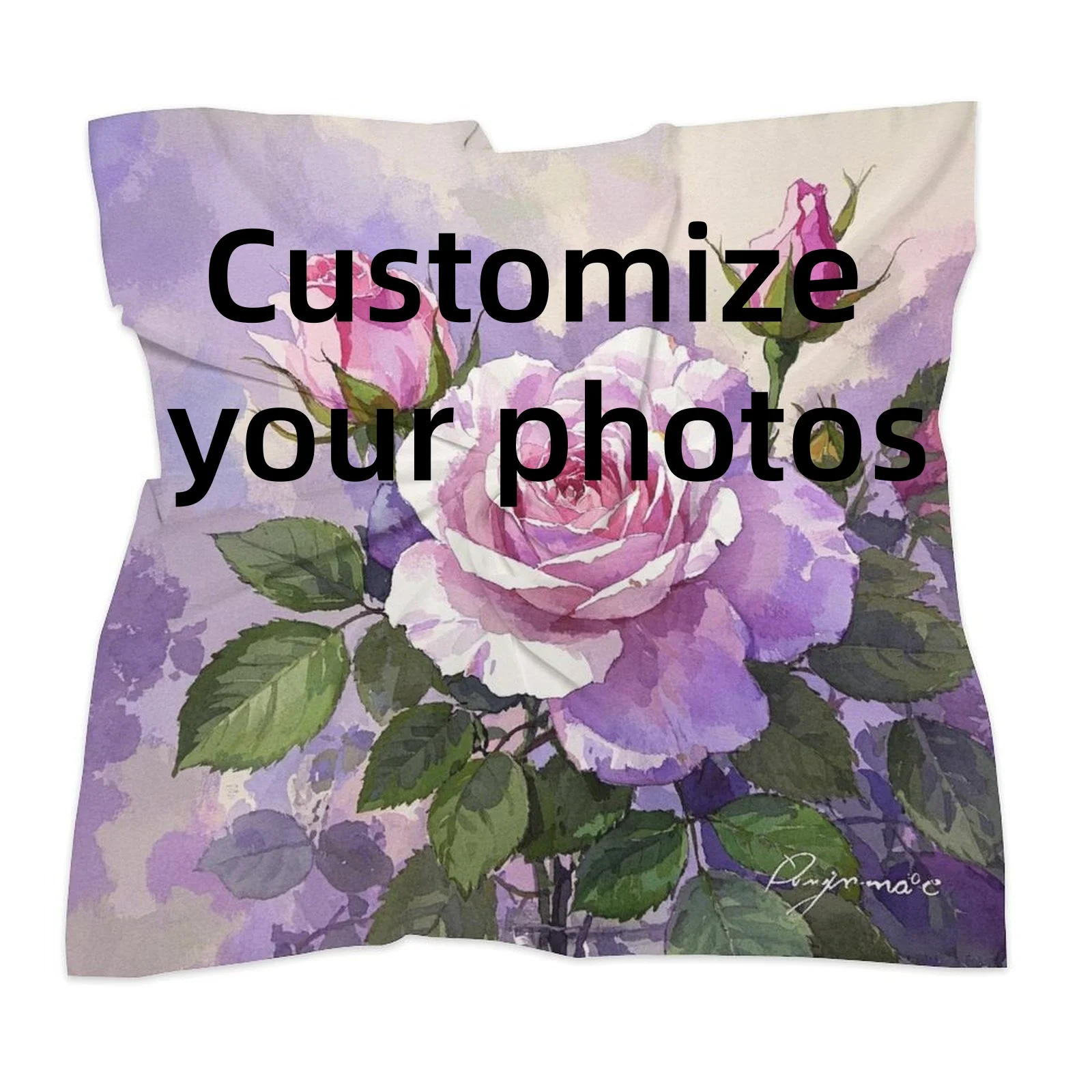 Custom Silk Scarf Personalized Scarf for Women Luxury Photo Name Pattern Birthday Gift Wedding Anniversary Gift Multiple Sizes