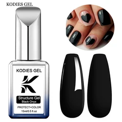 KODIES GEL Black Onyx Rubber Base Gel Nail Polish Structure Gel Varnish Semi Permanent UV/LED Manicure Winter Base Gel Lacquer
