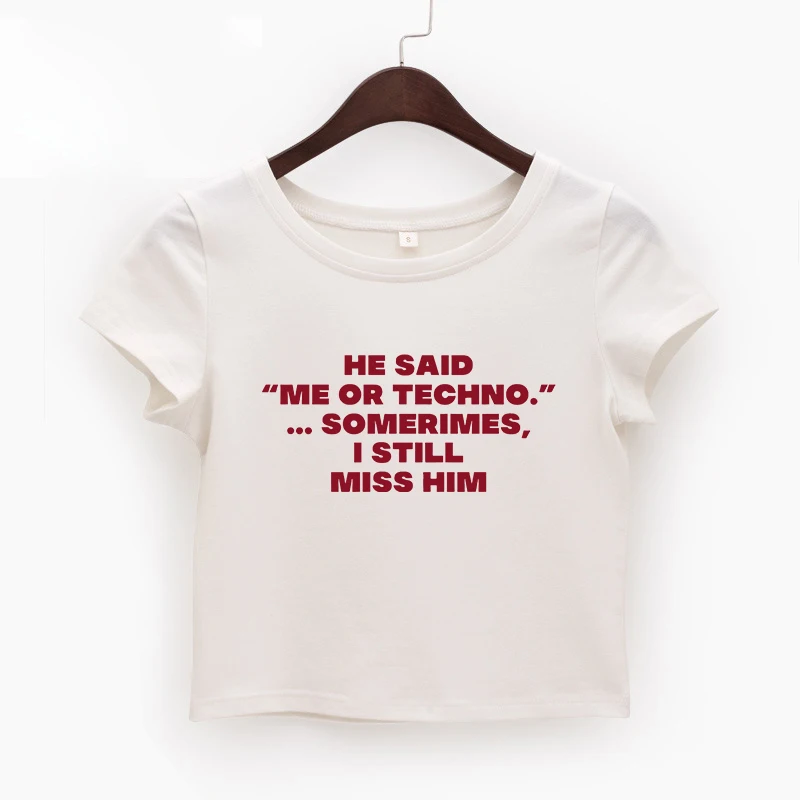 Y2K Creative Letter รูปแบบการพิมพ์ด้านบน Harajuku ความงาม Retro แฟชั่น Slim เสื้อยืด High Street แขนสั้นลําลองผู้หญิง Tee