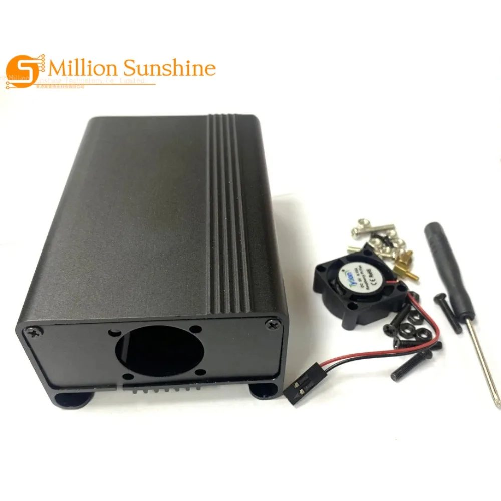 Raspberry Pi 3B Metal Case  DIN Rail Mount Aluminum Enclosure with Cooling Fan Heatsinks Sturdy Housing Box for Heat Dissipation