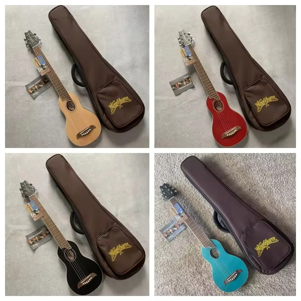 

Дорожная гитара 34'Ель с однотонным верхом Акустическая гитара мини-размера с мягкой сумкой Оригинальный Washburn RO10 Авторизованный продукт