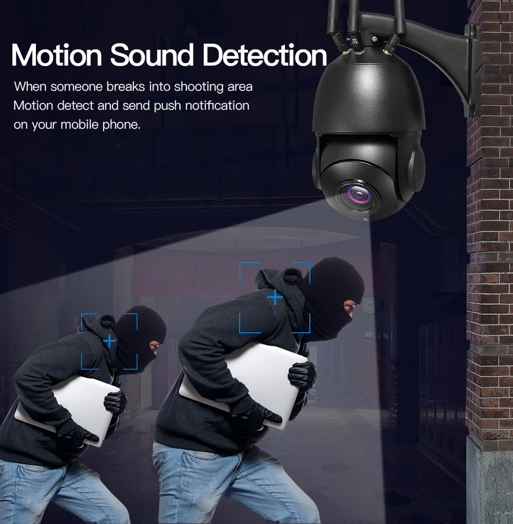 Cámara IP Cctv 4g con Zoom óptico de 8MP, 4K, 30X, visión nocturna a todo Color, tarjeta Sim 4G, sistema de seguridad Wifi para exteriores