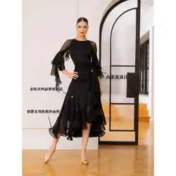 2024 Modern Dance Skirt New Professional Adult Ballroom Dance Practice Clothing High-end Ballroom Dance Skirt S005