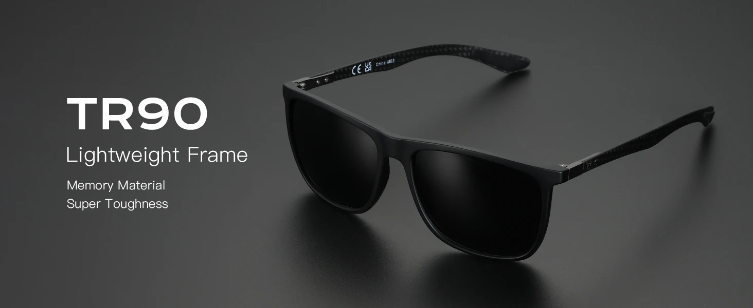 ZENOTTIC sonnenbrillen herren Quadratische polarisierte Sonnenbrille für Herren, ultraleichte Carbonfaser-Sonnenbrille, zum Fahren, Angeln, Golf, Sport, UV400-Schutz – Detail 8