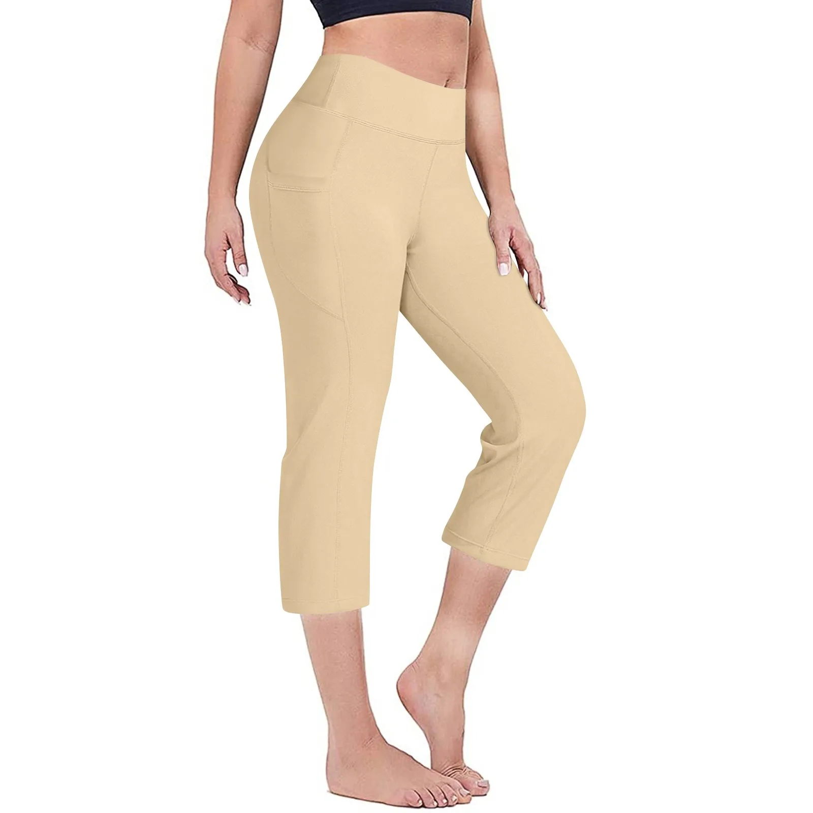 Pantalones cortos Capris de senderismo para mujer, Shorts Cargo atléticos, por debajo de la rodilla, con bolsillos, para exteriores, verano, 3/4