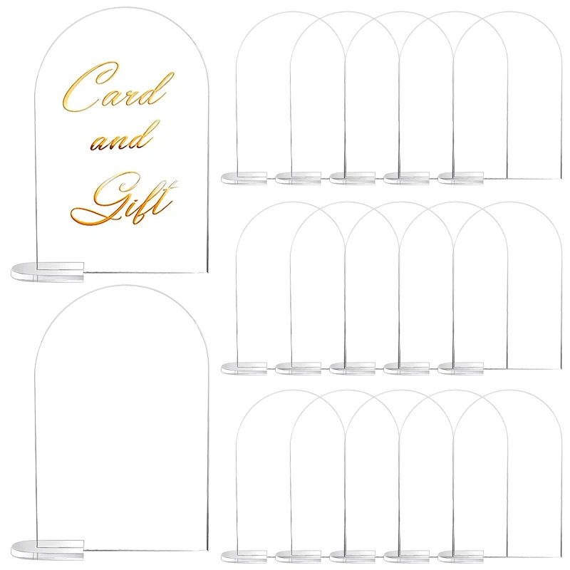 

5pieces Wedding Party Baby Shower Blank Seat Card DIY Table Number Plate Guest Name Sign Acrylic Transparent Arched Table Card
