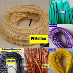 Material plástico do Rattan Rolo, círculo, PE, tecelagem, malha, reparo, cadeira, tabela, cesta, casa, Handmade, tecelagem, 500g