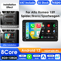 Hizpo 2Din 7'' Carplay 4G AI Systems Android 13 Car Radio for Alfa Romeo 159 Brera Spider Sportwagon Multimedia Video Player GPS