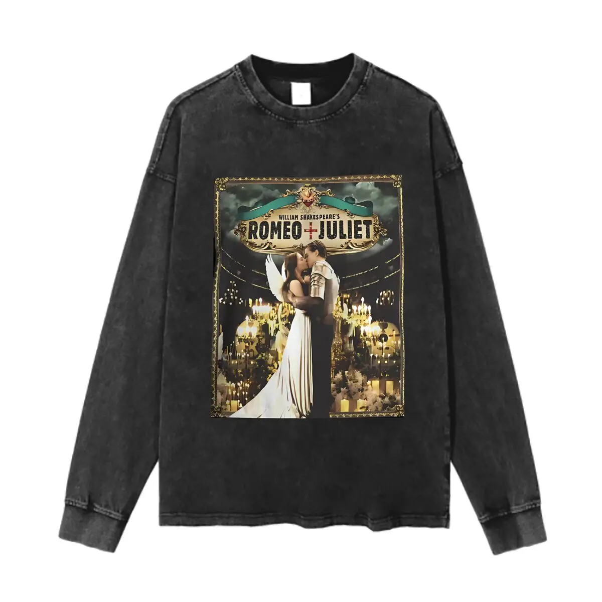 

Romeo + Juliet Literary Adaptation Art Retro Oversize Vintage Longsleeve Tee Casual Street Daily Wear