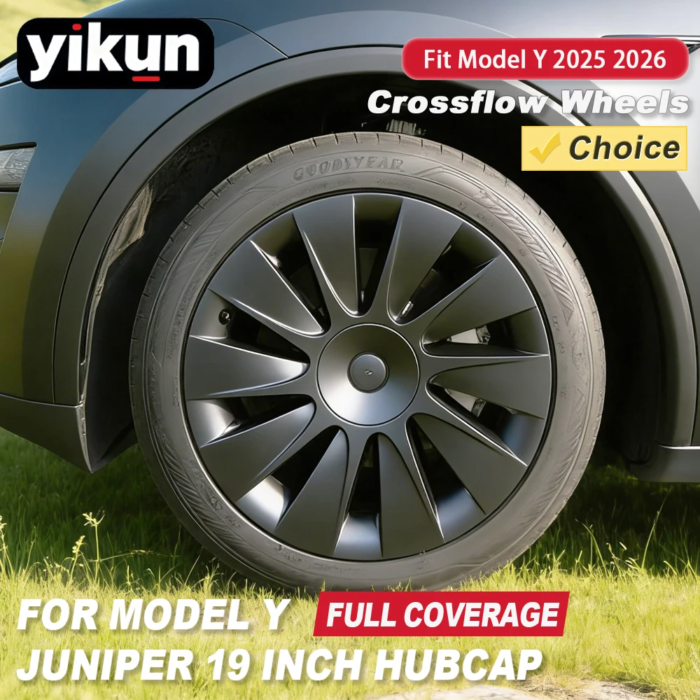 

19 Inch 4PCS Hubcaps For Tesla Model Y Juniper Performance Replacement Wheel Cover Full Crossflow Rims Accessories AWD 2025 2026