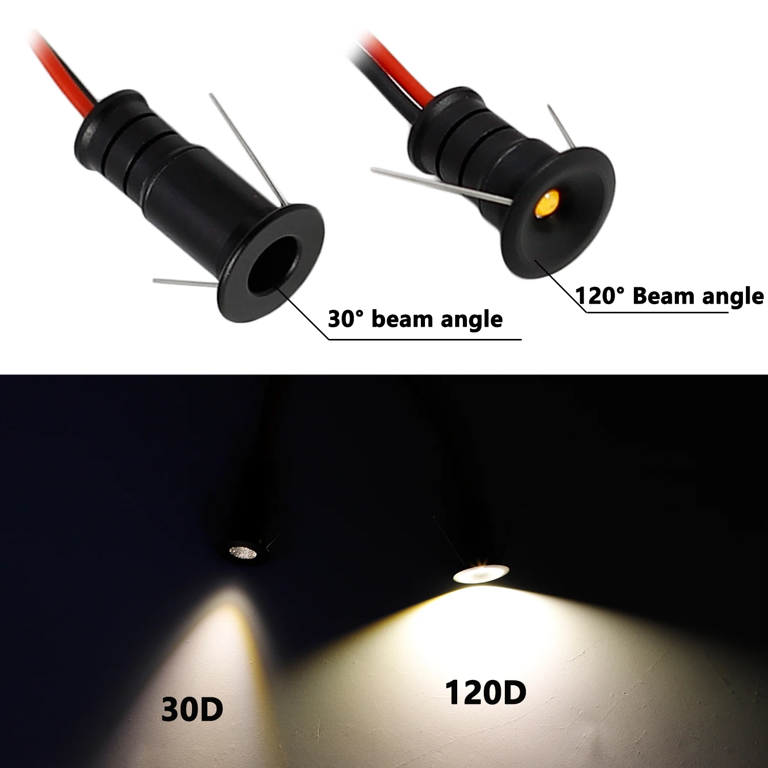 Mini światło punktowe 0.5W oprawa wpuszczana 10mm wycięcie DC12V reflektory LED do sufitu schody chodniki dziedzińce szafka korytarz