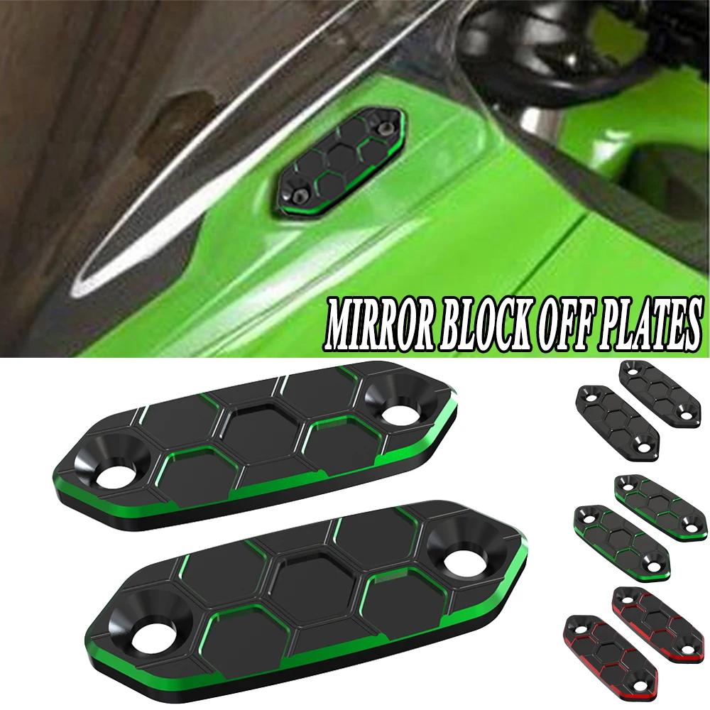 

Motorcycle For Kawasaki Ninja 500 Ninja500 Ninja 650 Ninja650 2024 2025 CNC Rear View Side Mirrors Bracket Hole Cap Clamp Cover