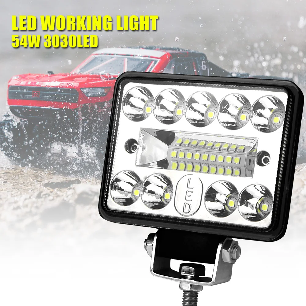 

12V 54W LED Spotlight Work Flood Spot Lights DRL Lamps For Truck Trailer Boat Off Road 4x4 JEEP Compass Wrangler Car Accessories