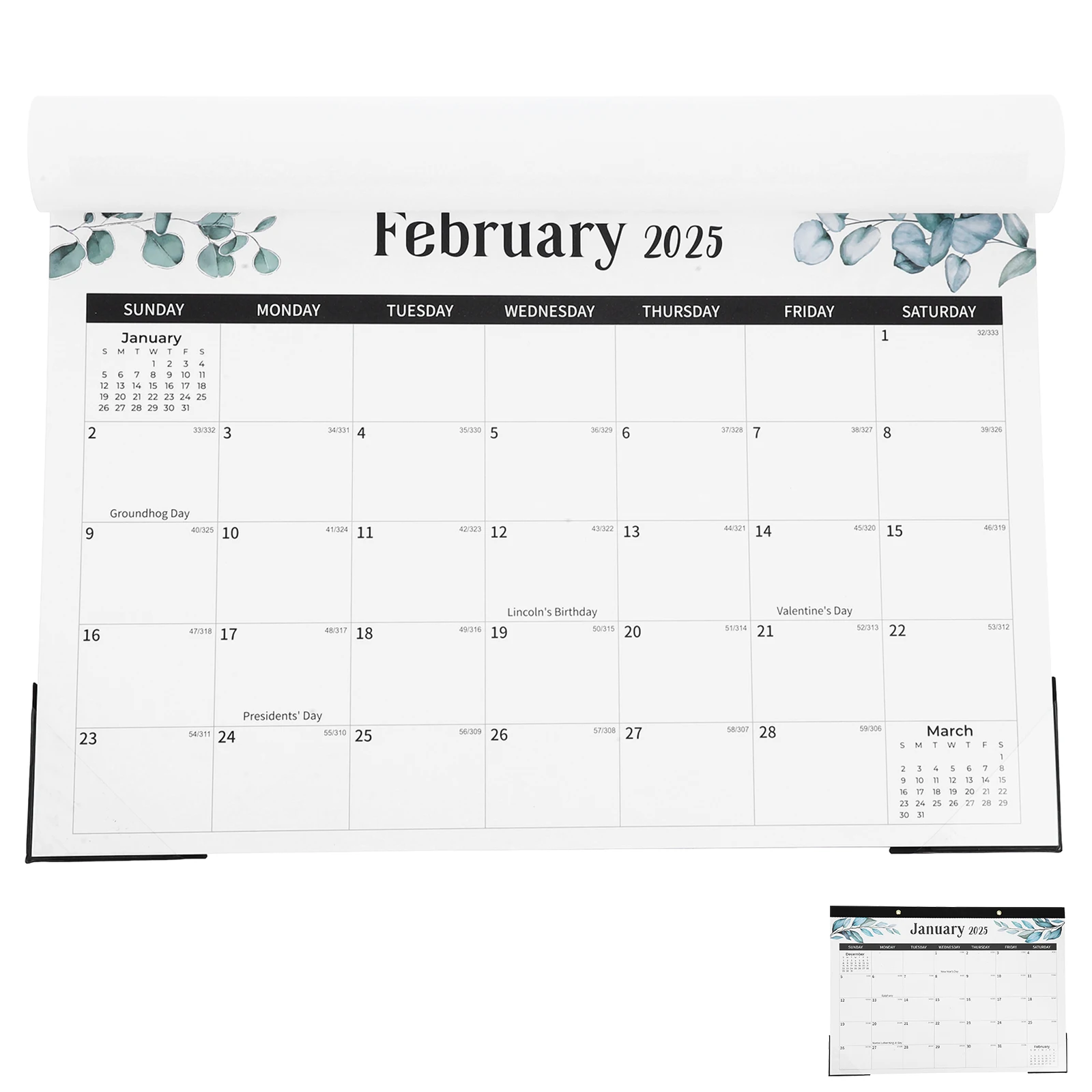 

Wall Hanging Calendar Classroom Sturdy Birthday Moon White for Office Paper 2025