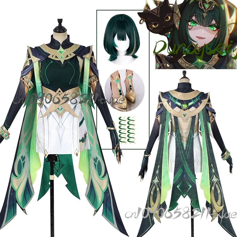 

Nefer Game Genshin Impact, сексуальные загадочные женские костюмы для косплея, парик, временная татуировка, обувь, реквизит, Лолита, Хэллоуин, Рождество